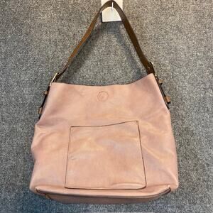 Joy Susan Classic Hobo Vegan Leather Purse Dusty Pink Brown removable inner bag